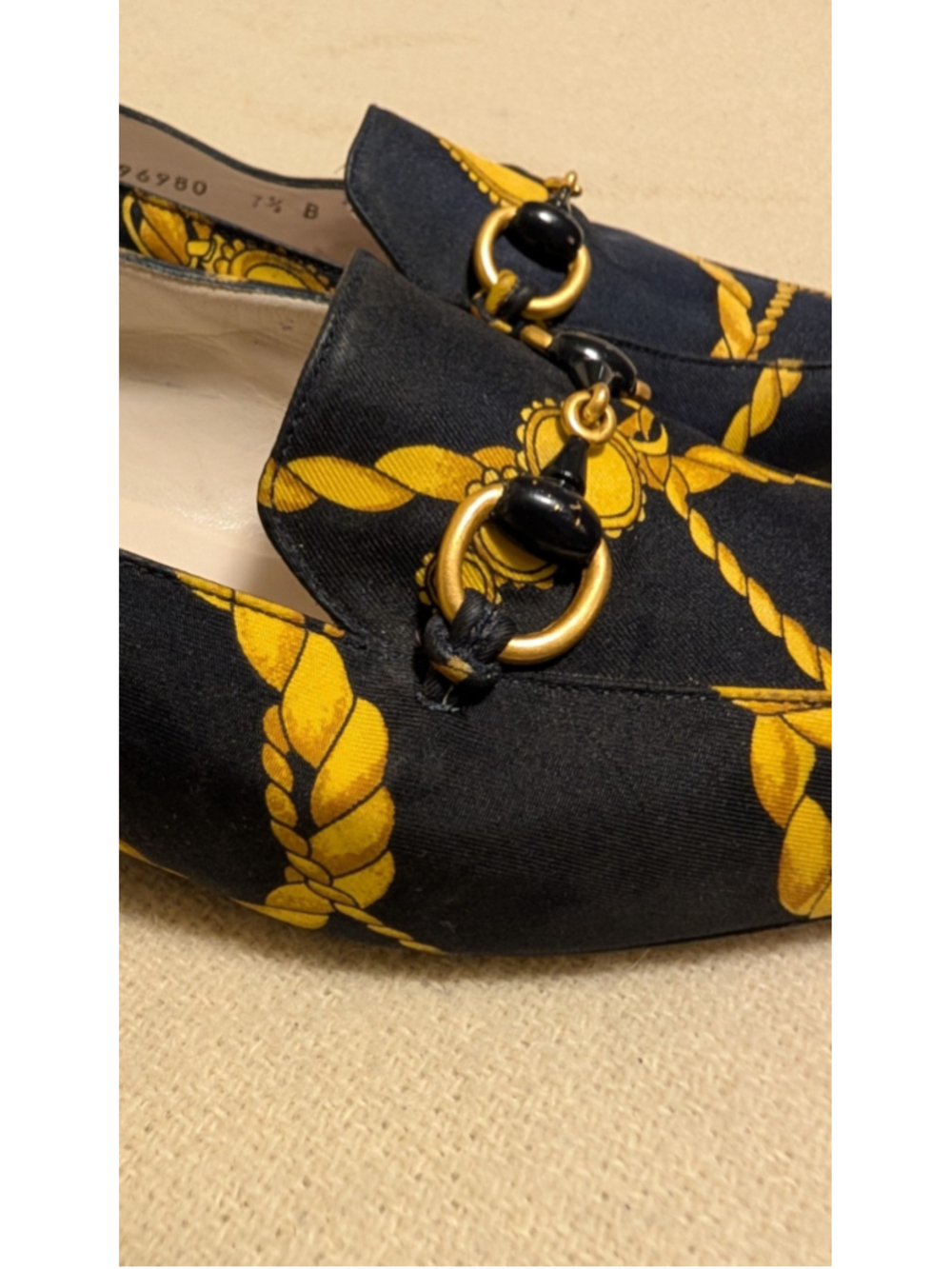 Rare Stuart Weitzman Womens 7W Bit Loafers Shell Rope Nautical Print Limited S12 - Picture 6 of 7